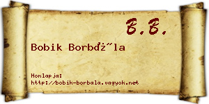 Bobik Borbála névjegykártya